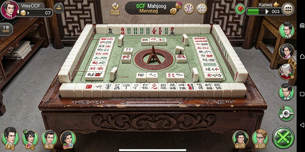 Screenshot gameplay 6CF menampilkan tantangan seru dalam permainan Mahjong.