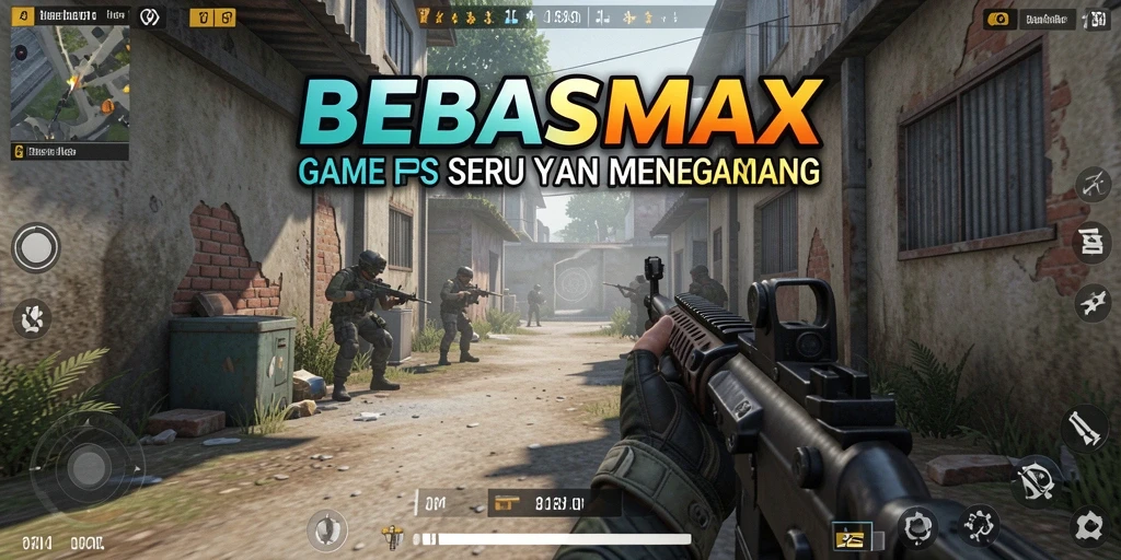 Screenshot gameplay seru dari BEBASMAX yang menunjukkan aksi FPS dramatis.