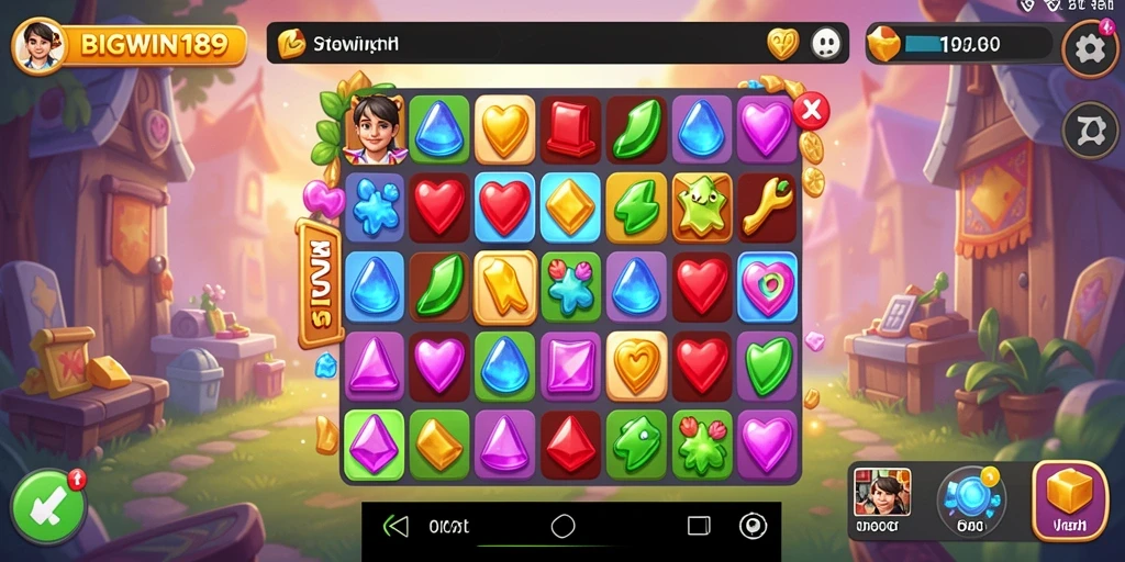 Tangkapan layar BIGWIN189 menampilkan gameplay Match-3 yang seru.