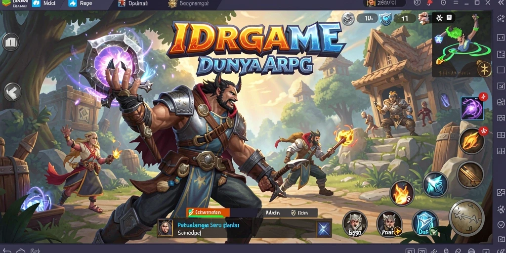 Tampilan seru gameplay ARPG di IDRGAME saat pertarungan epik.