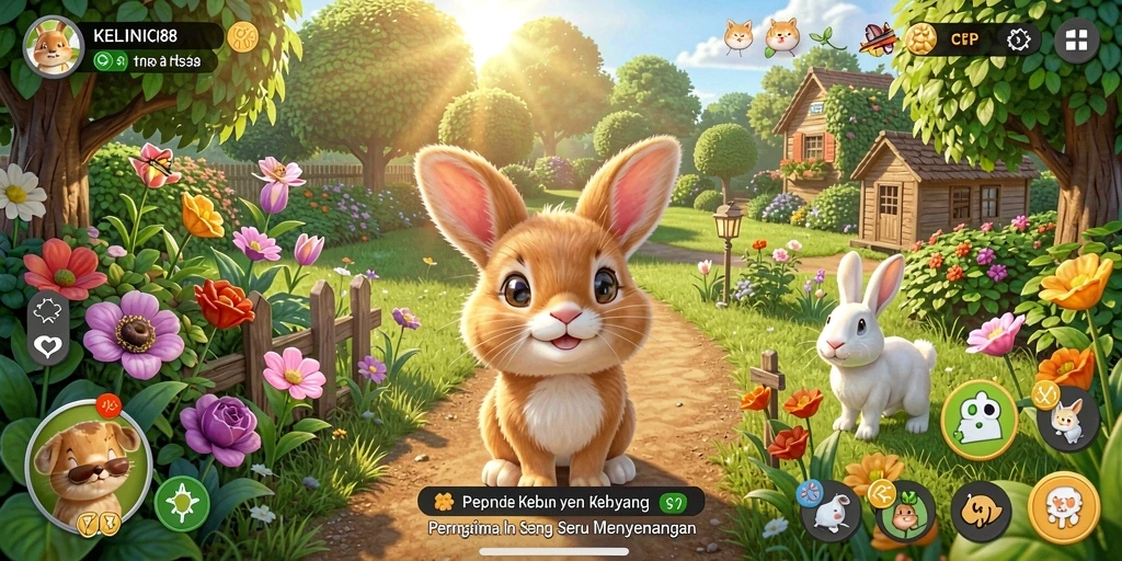 Gameplay seru KELINCI88 dengan aktivitas berkebun yang menantang.