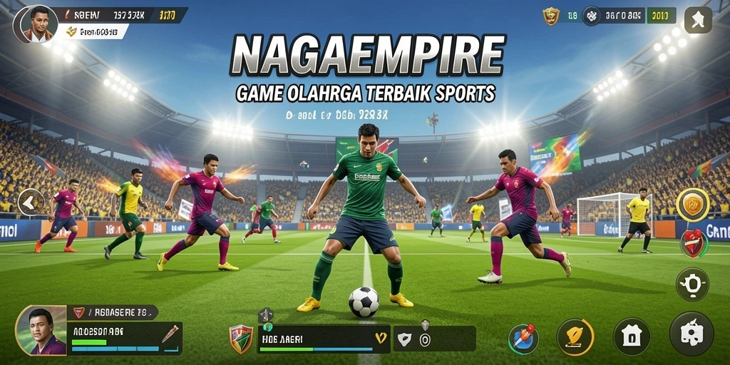 Gameplay seru NAGAEMPIRE dengan suasana pertandingan olahraga.
