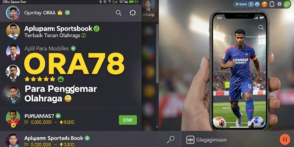 Screenshot utama ORA78 menampilkan tampilan antarmuka Sportsbook yang menarik.