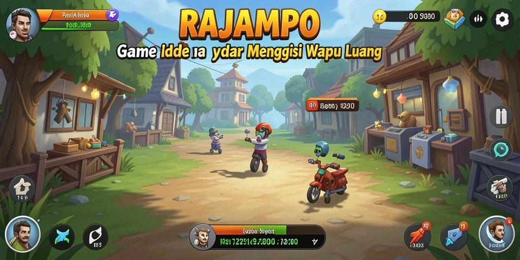 Screenshot gameplay RAJAMPO menunjukkan karakter yang sedang beraksi dalam mode Idle.